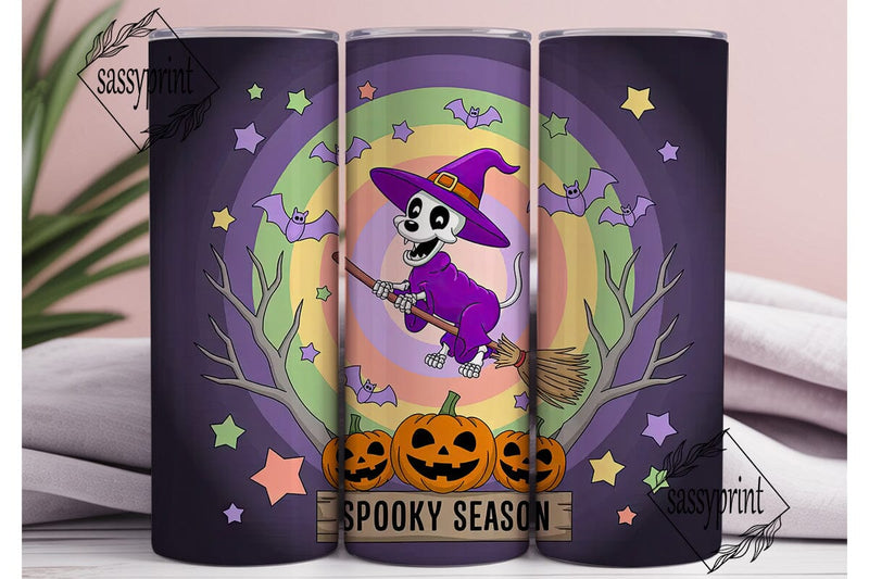 Spooky Season Dog 20oz Tumbler Wrap Sublimation sassyprint 