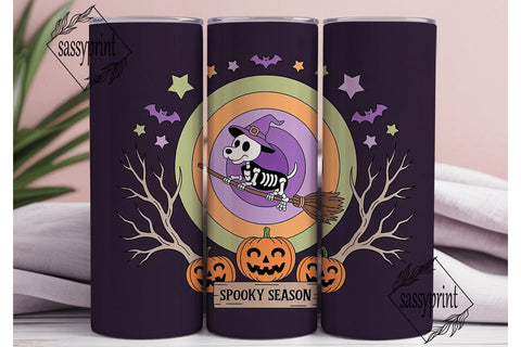 Spooky Season Dog 20oz Tumbler Wrap Sublimation sassyprint 