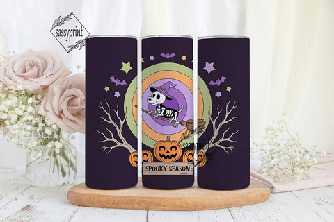 Spooky Season Dog 20oz Tumbler Wrap Sublimation sassyprint 
