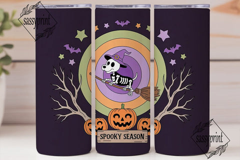 Spooky Season Dog 20oz Tumbler Wrap Sublimation sassyprint 