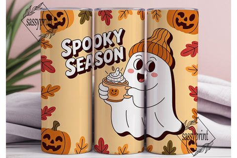 Spooky Season Ghost 20oz Tumbler Wrap Sublimation sassyprint 