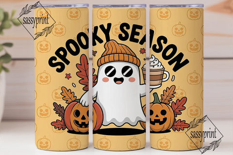 Spooky Season Ghost 20oz Tumbler Wrap Sublimation sassyprint 