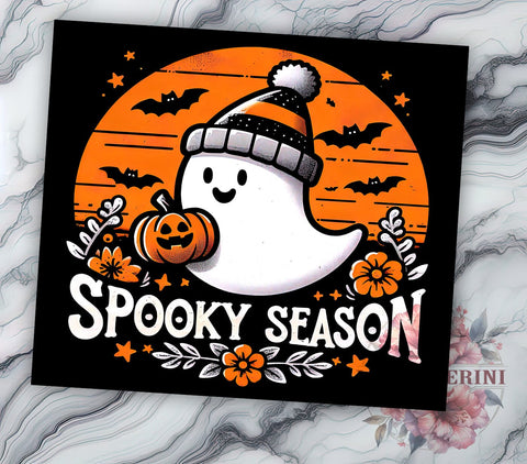 Spooky Season, Ghost Art, Halloween Decor, Tumbler Wrap, Digital Download, PNG File, Cute Ghost, Fall Vibes Sublimation Li Zamperini 