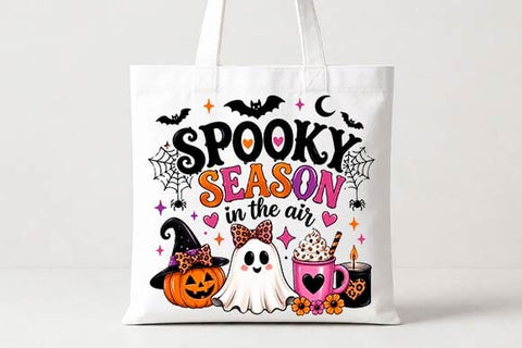 Spooky Season Ghost PNG, Cute Halloween Sublimation Design SVG BillahCrafts 
