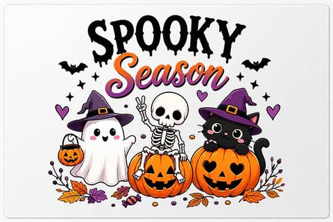 Spooky Season Ghost Skeleton Black Cat PNG, Cute Halloween Sublimation SVG BillahCrafts 