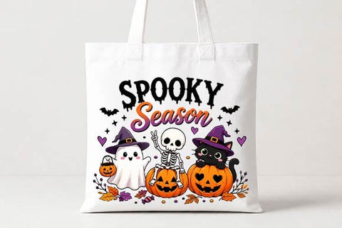 Spooky Season Ghost Skeleton Black Cat PNG, Cute Halloween Sublimation SVG BillahCrafts 