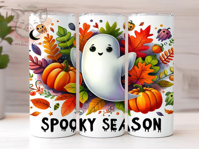 Spooky Season Ghosts & Pumpkins 20 oz Skinny Tumbler Sublimation Design, Straight & Tapered Tumbler Png, Halloween Season Tumbler Png, Digital Download PNG Sublimation Lara' s Designs 