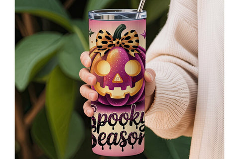 Spooky Season Glitter 20oz Tumbler Wrap Sublimation DesignSVG 