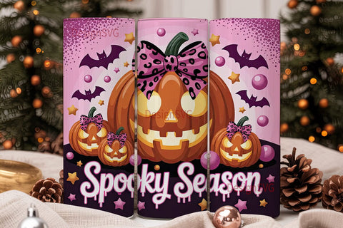 Spooky Season Glitter 20oz Tumbler Wrap Sublimation DesignSVG 