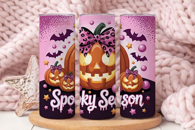 Spooky Season Glitter 20oz Tumbler Wrap Sublimation DesignSVG 