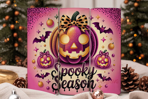 Spooky Season Glitter 20oz Tumbler Wrap Sublimation DesignSVG 