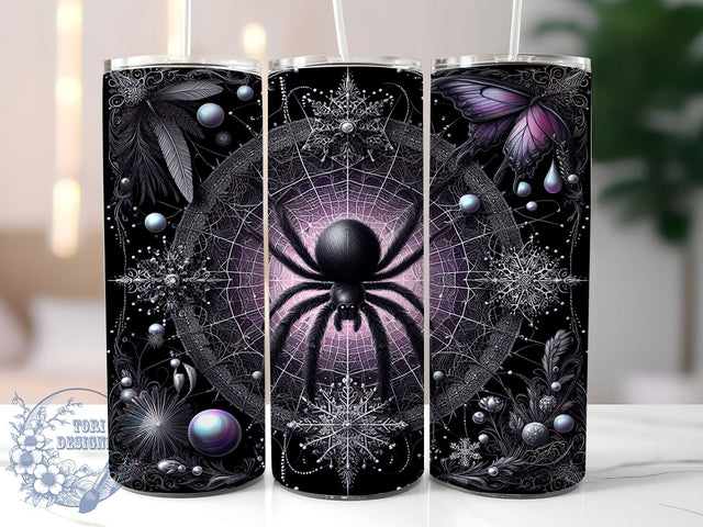 Spooky Season Halloween 20oz Skinny Tumbler PNG, Spooky Vibes Tumbler Sublimation Wrap, Straight & Tapered Tumbler Wrap, Instant Digital Download Sublimation ToriDesigns 