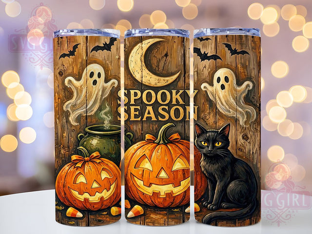 Spooky Season Halloween 20oz Tumbler, Spooky Season, Halloween Design, 20oz Wrap, Ghost Pattern, Pumpkin Art, Sublimation Tumbler, Autumn Vibes Sublimation SvggirlplusArt 