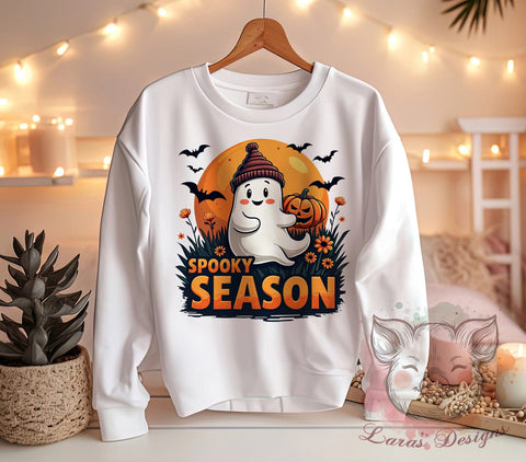 Spooky Season, Halloween PNG, Ghost Design, Halloween Decor, Fall Sublimation, Trick or Treat, Cute Ghost, Digital Download Sublimation Lara' s Designs 