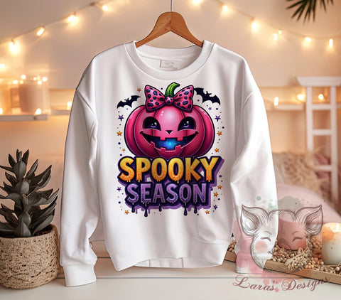 Spooky Season, Halloween Pumpkin, Sparkly Design, Sublimation PNG, Fall Decor, Halloween Art, Fun Halloween, Cute Pumpkin Graphic Sublimation Lara' s Designs 