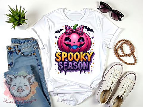 Spooky Season, Halloween Pumpkin, Sparkly Design, Sublimation PNG, Fall Decor, Halloween Art, Fun Halloween, Cute Pumpkin Graphic Sublimation Lara' s Designs 