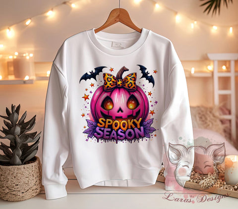 Spooky Season, Halloween Pumpkin, Sparkly Design, Sublimation PNG, Fall Decor, Halloween Art, Fun Halloween, Cute Pumpkin Graphic Sublimation Lara' s Designs 