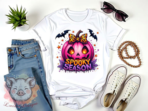 Spooky Season, Halloween Pumpkin, Sparkly Design, Sublimation PNG, Fall Decor, Halloween Art, Fun Halloween, Cute Pumpkin Graphic Sublimation Lara' s Designs 