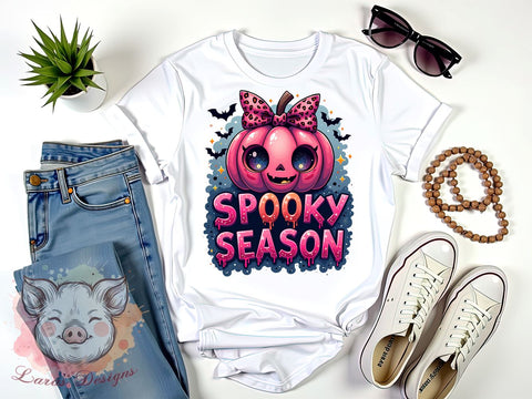 Spooky Season, Halloween Pumpkin, Sparkly Design, Sublimation PNG, Fall Decor, Halloween Art, Fun Halloween, Cute Pumpkin Graphic Sublimation Lara' s Designs 