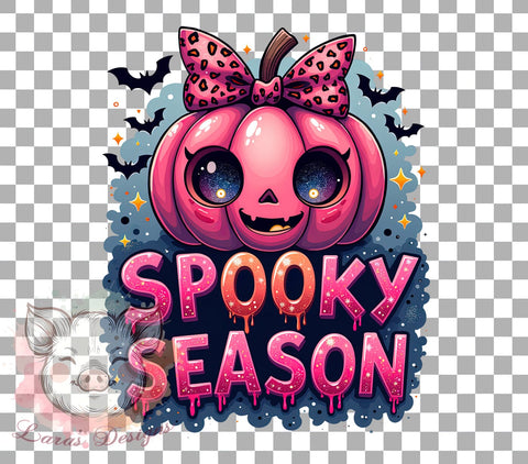 Spooky Season, Halloween Pumpkin, Sparkly Design, Sublimation PNG, Fall Decor, Halloween Art, Fun Halloween, Cute Pumpkin Graphic Sublimation Lara' s Designs 