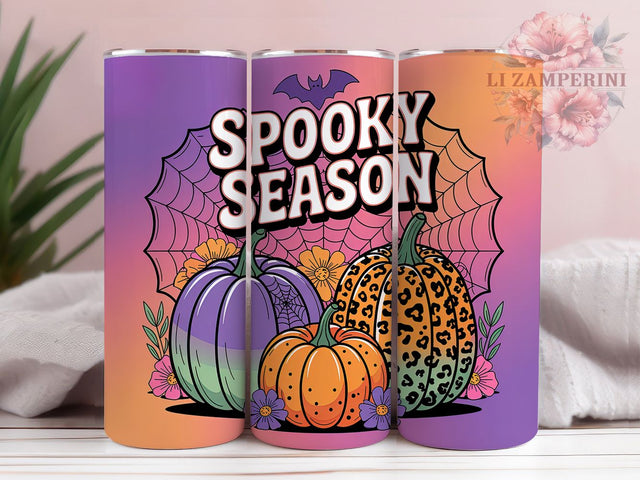 Spooky Season Halloween Pumpkin Tumbler, Halloween Pumpkin Wrap, 20oz Sublimation PNG, Creepy Cute Cup, October Fall Mug, Haunted Pumpkin Drinkware, Trick or Treat Tumbler Sublimation Li Zamperini 