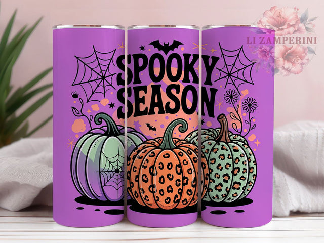 Spooky Season Halloween Pumpkin Tumbler, Halloween Pumpkin Wrap, 20oz Sublimation PNG, Creepy Cute Cup, October Fall Mug, Haunted Pumpkin Drinkware, Trick or Treat Tumbler Sublimation Li Zamperini 
