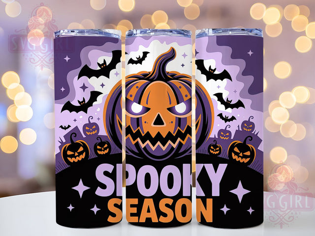 Spooky Season Halloween Tumbler Wrap, Spooky Season Png, 20oz Skinny Tumbler, Fall Tumbler Wrap, Sublimation Design, Tumbler Wrap Download, Spooky Vibes Png Sublimation SvggirlplusArt 