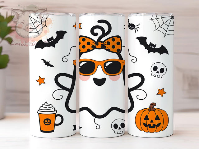 Spooky Season Haunted Ghost Tumbler, Ghostly Halloween Wrap, Spooky Season Drinkware, Haunted Ghost Sublimation, Creepy Cute Tumbler Design, Halloween Ghost Wrap, Autumn Spooky Tumbler Sublimation Lara' s Designs 