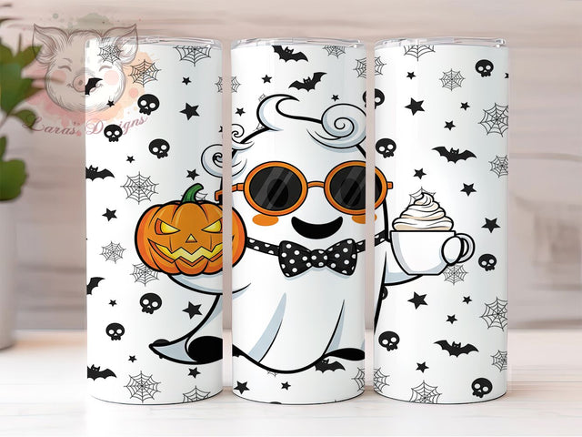 Spooky Season Haunted Ghost Tumbler, Ghostly Halloween Wrap, Spooky Season Drinkware, Haunted Ghost Sublimation, Creepy Cute Tumbler Design, Halloween Ghost Wrap, Autumn Spooky Tumbler Sublimation Lara' s Designs 