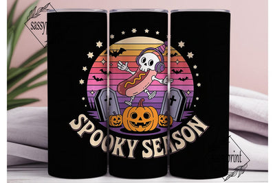 Spooky Season Hot Dog Tumbler Wrap Sublimation sassyprint 
