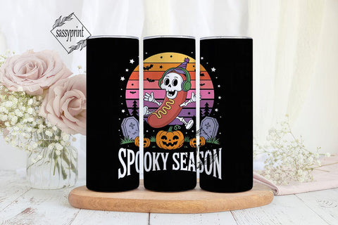 Spooky Season Hot Dog Tumbler Wrap Sublimation sassyprint 
