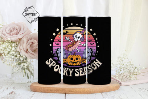 Spooky Season Hot Dog Tumbler Wrap Sublimation sassyprint 