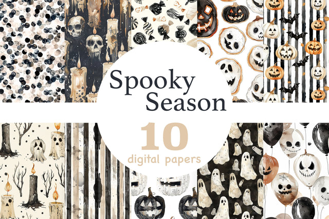 Spooky Season Pattern | Halloween Digital Paper Digital Pattern GlamArtZhanna 