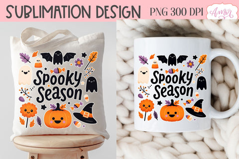 Spooky season PNG for sublimation | Halloween PNG design Sublimation Amorclipart 