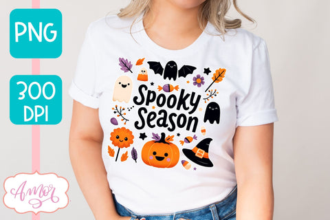 Spooky season PNG for sublimation | Halloween PNG design Sublimation Amorclipart 