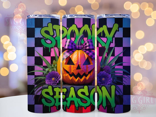 Spooky Season Pumpkin Tumbler Wrap, Halloween Tumbler, 20oz Skinny Tumbler, Pumpkin Tumbler Png, Sublimation Design, Tumbler Wrap Download, Fall Tumbler Wrap Sublimation SvggirlplusArt 