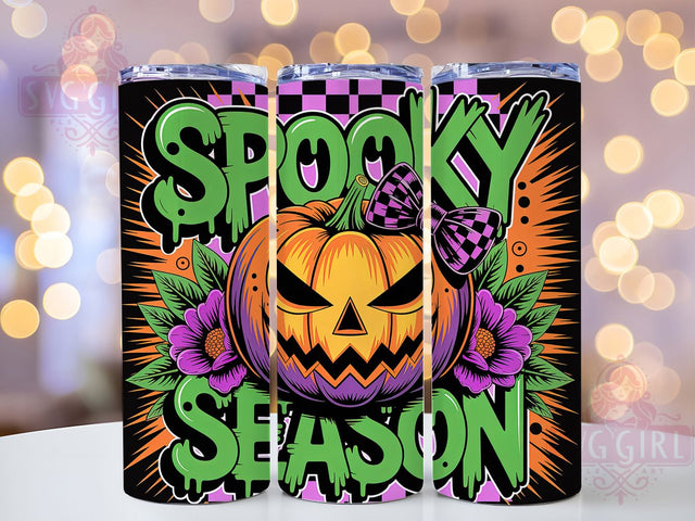 Spooky Season Pumpkin Tumbler Wrap, Halloween Tumbler, 20oz Skinny Tumbler, Pumpkin Tumbler Png, Sublimation Design, Tumbler Wrap Download, Fall Tumbler Wrap Sublimation SvggirlplusArt 