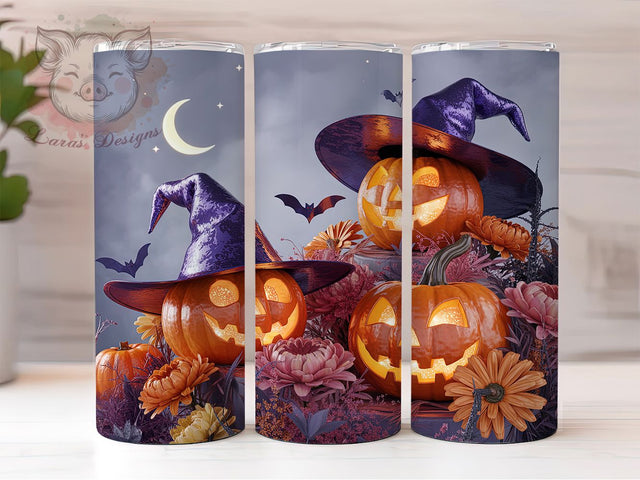 Spooky Season Pumpkin Tumbler Wrap, Spooky Tumbler Png, 20oz Skinny Tumbler, Halloween Sublimation, Pumpkin Tumbler Design, Tumbler Design Download, Spooky Season Tumbler Sublimation Lara' s Designs 