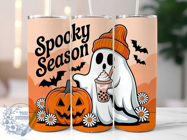 Spooky Season Witch Pumpkin Tumbler, Halloween Witch Mug, Bats Pumpkin Wrap, Ghost Fall Drinkware, 20Oz Sublimation Design, Autumn Halloween Cup, Witchy Pumpkin Tumbler Sublimation ToriDesigns 