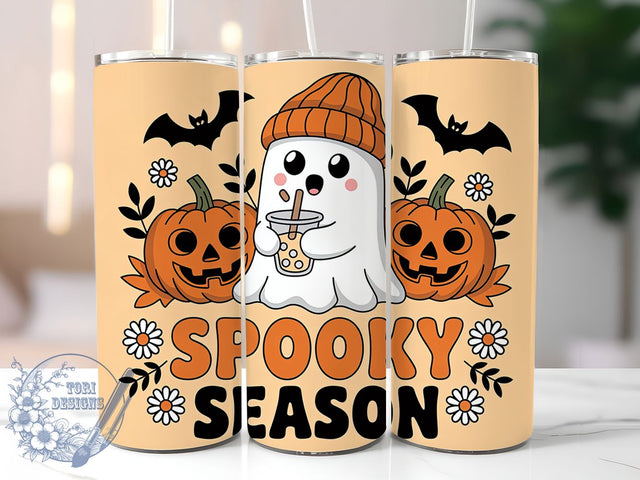 Spooky Season Witch Pumpkin Tumbler, Halloween Witch Mug, Bats Pumpkin Wrap, Ghost Fall Drinkware, 20Oz Sublimation Design, Autumn Halloween Cup, Witchy Pumpkin Tumbler Sublimation ToriDesigns 
