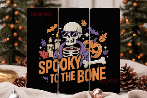 Spooky Skeleton 20oz Tumbler Wrap Sublimation DesignSVG 