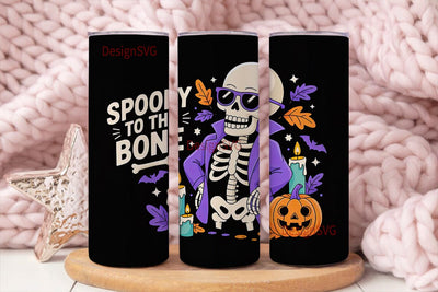 Spooky Skeleton 20oz Tumbler Wrap Sublimation DesignSVG 