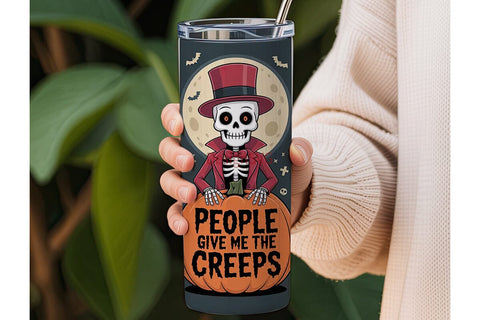 Spooky Skeleton Crew 20oz Tumbler Wrap Sublimation DesignSVG 
