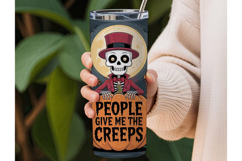 Spooky Skeleton Crew 20oz Tumbler Wrap Sublimation DesignSVG 