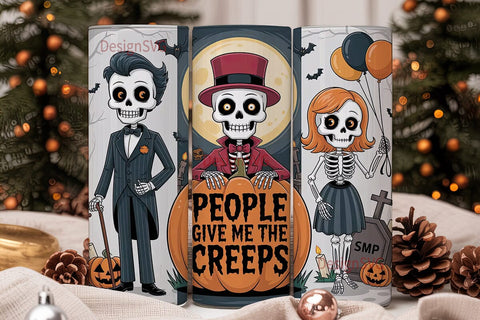 Spooky Skeleton Crew 20oz Tumbler Wrap Sublimation DesignSVG 