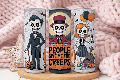 Spooky Skeleton Crew 20oz Tumbler Wrap Sublimation DesignSVG 