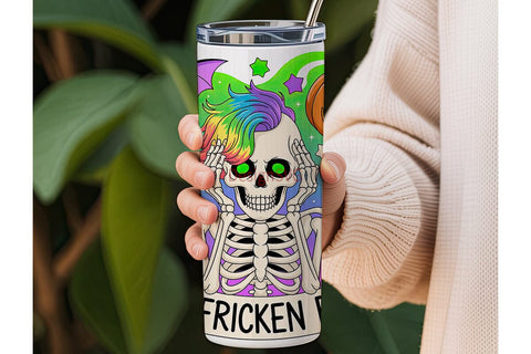 Spooky Skeleton Halloween 20oz Tumbler Sublimation DesignSVG 