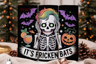 Spooky Skeleton Halloween 20oz Tumbler Sublimation DesignSVG 