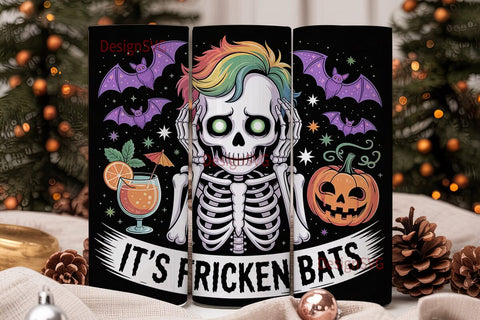 Spooky Skeleton Halloween 20oz Tumbler Sublimation DesignSVG 