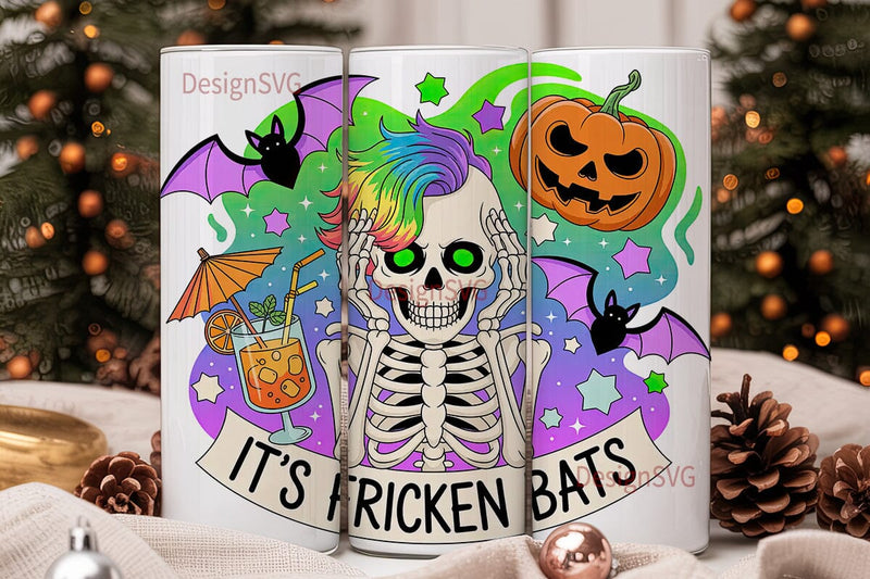 Spooky Skeleton Halloween 20oz Tumbler Sublimation DesignSVG 